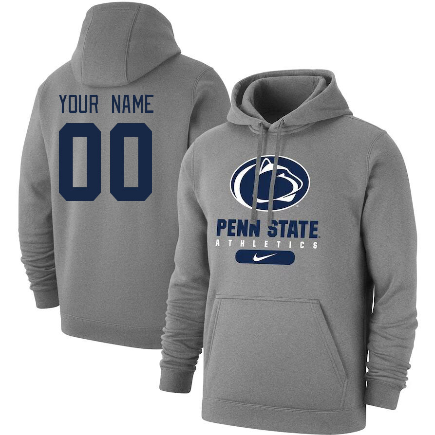 Custom Penn State Nittany Lions Name And Number Hoodie-Gray - Click Image to Close